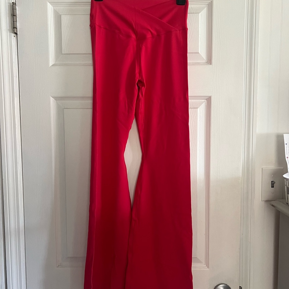 Vibrant Red Flared Pants